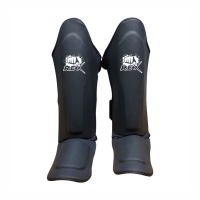 New 2022 PU Leather Matt Black Shin Guards Wholesale Boxing Protecting Gear