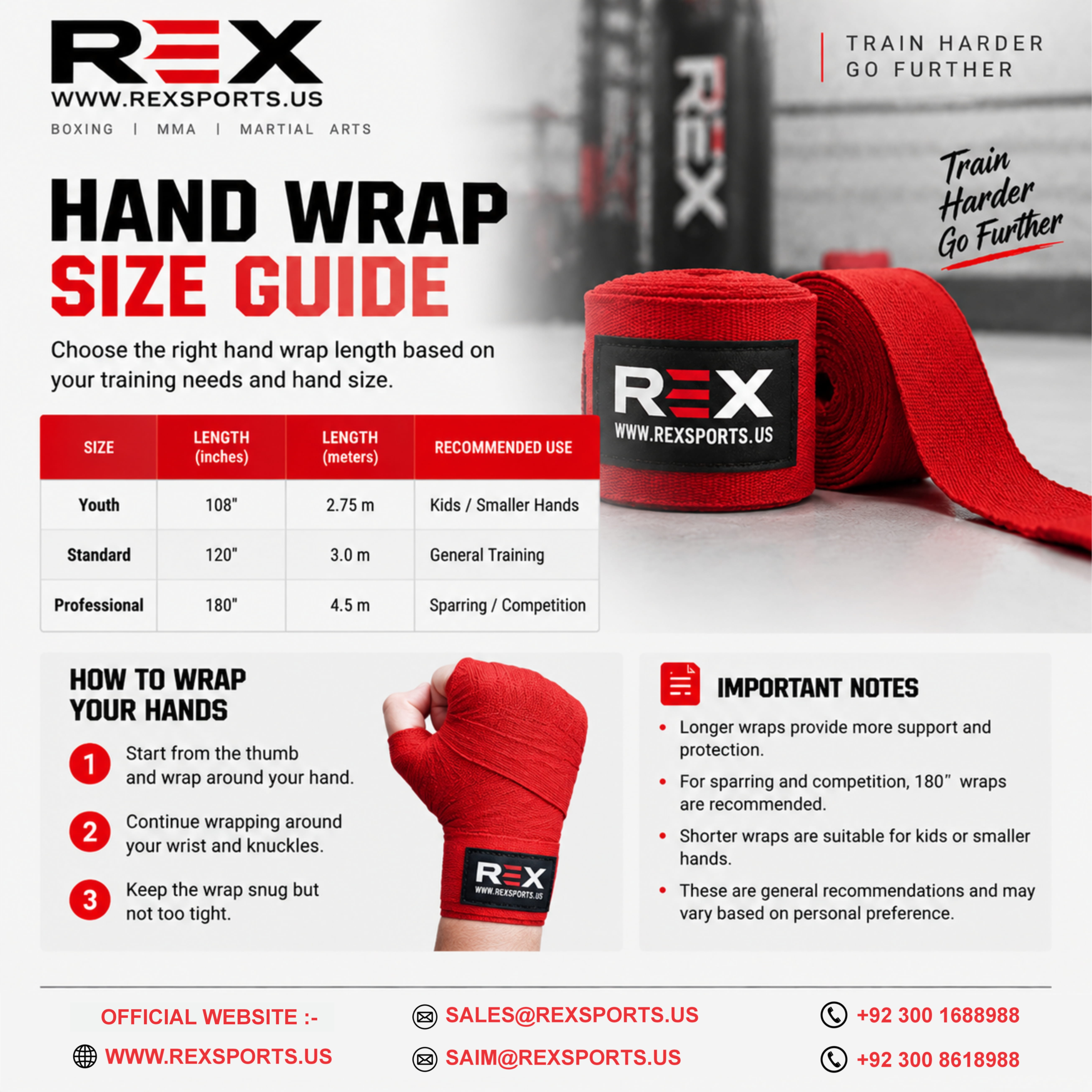 Hand Wrap Size Chart