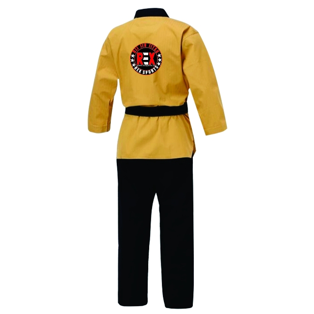 REX Taekwondo Martial Arts Uniform In Black and Yellow 1