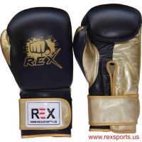 Pro Fight Black & Gold REX Cheap Boxing Gloves 