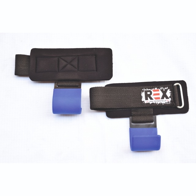 Pro Fitness Weight Lifting Hook BLUE Wrist Strap 2