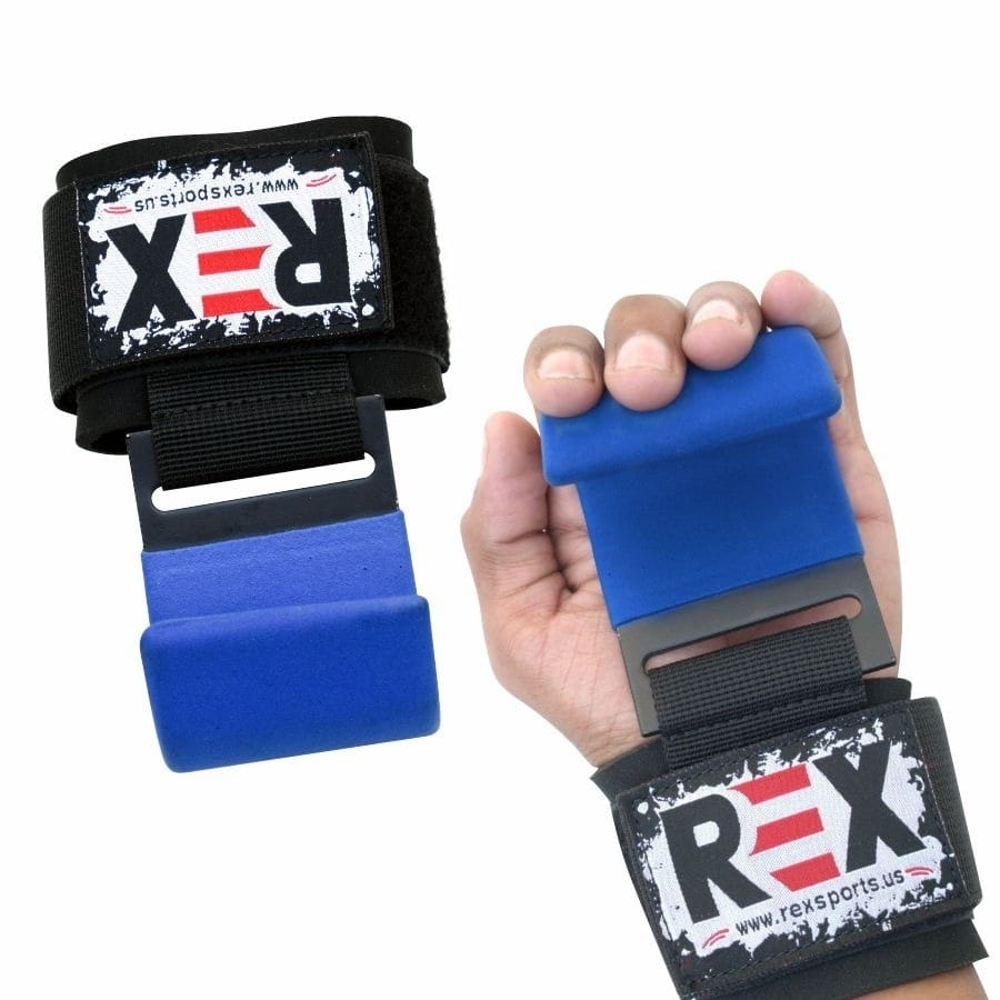 Pro Fitness Weight Lifting Hook BLUE Wrist Strap 3