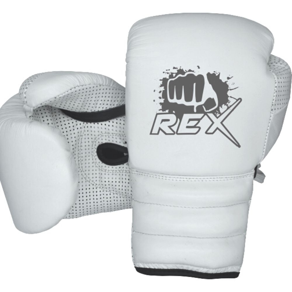 Best Selling Mix Fight Leather White Lace up Boxing Gloves 1