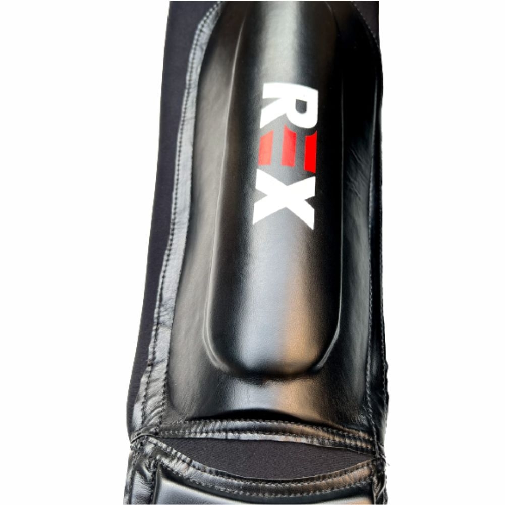 REX Boxing Shin Guards Elasticated Cloth PU Leather Shin Protector