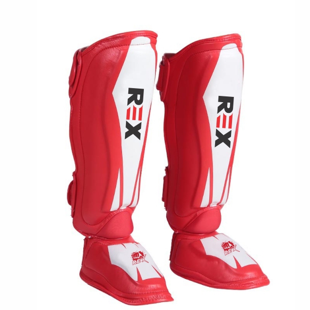 Red Dx-Artificial Leather Muay Thai Winning Boxing Training Shin Guards