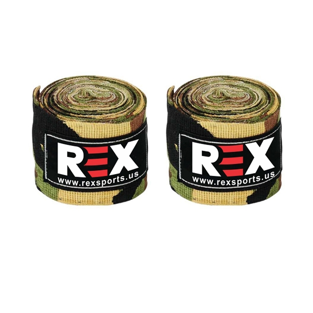 Camo Flag REX Boxing Hand Wrap Leone Green Camo Semi-Elastic Hand Wraps 01