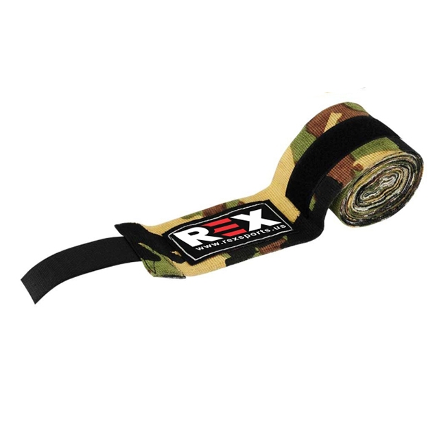 Camo Flag REX Boxing Hand Wrap Leone Green Camo Semi-Elastic Hand Wraps 02