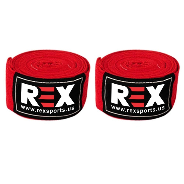 REX Red Boxing Hand Wraps Custom Muay Thai Hand Wrap 70% Cotton 30 % Elasticated Boxing Bandages 1