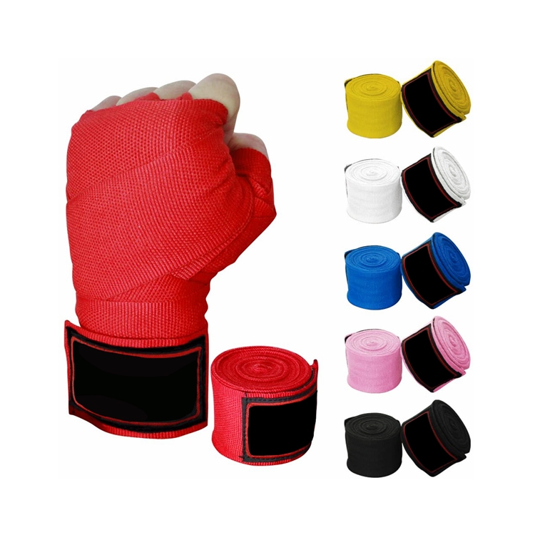 REX Red Boxing Hand Wraps Custom Muay Thai Hand Wrap 70% Cotton 30 % Elasticated Boxing Bandages 3