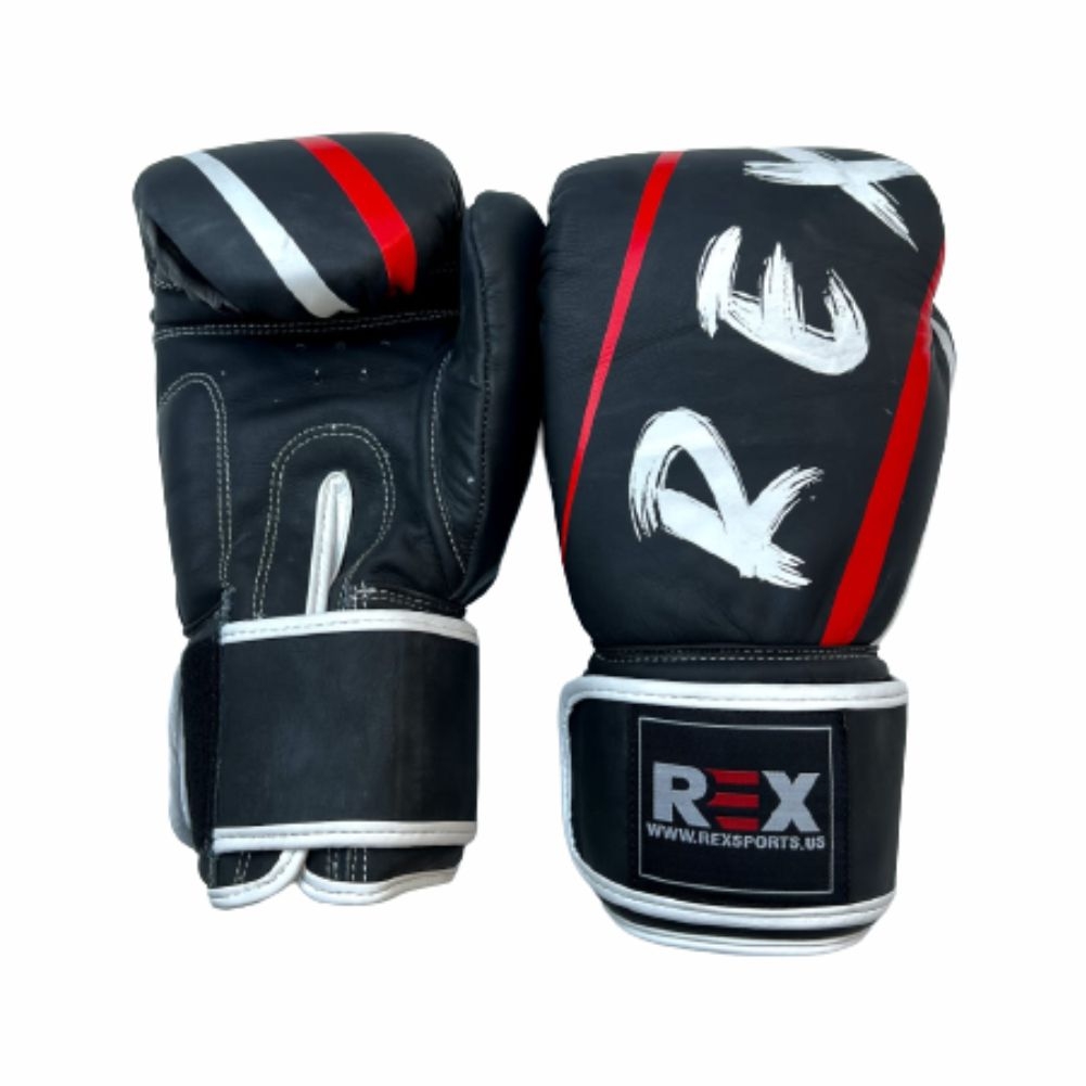 Matt Black PU Boxing Gloves with Customized Printing Offer 