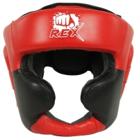 Full Face Black Leather Boxing Head Guard Protecting Equipment