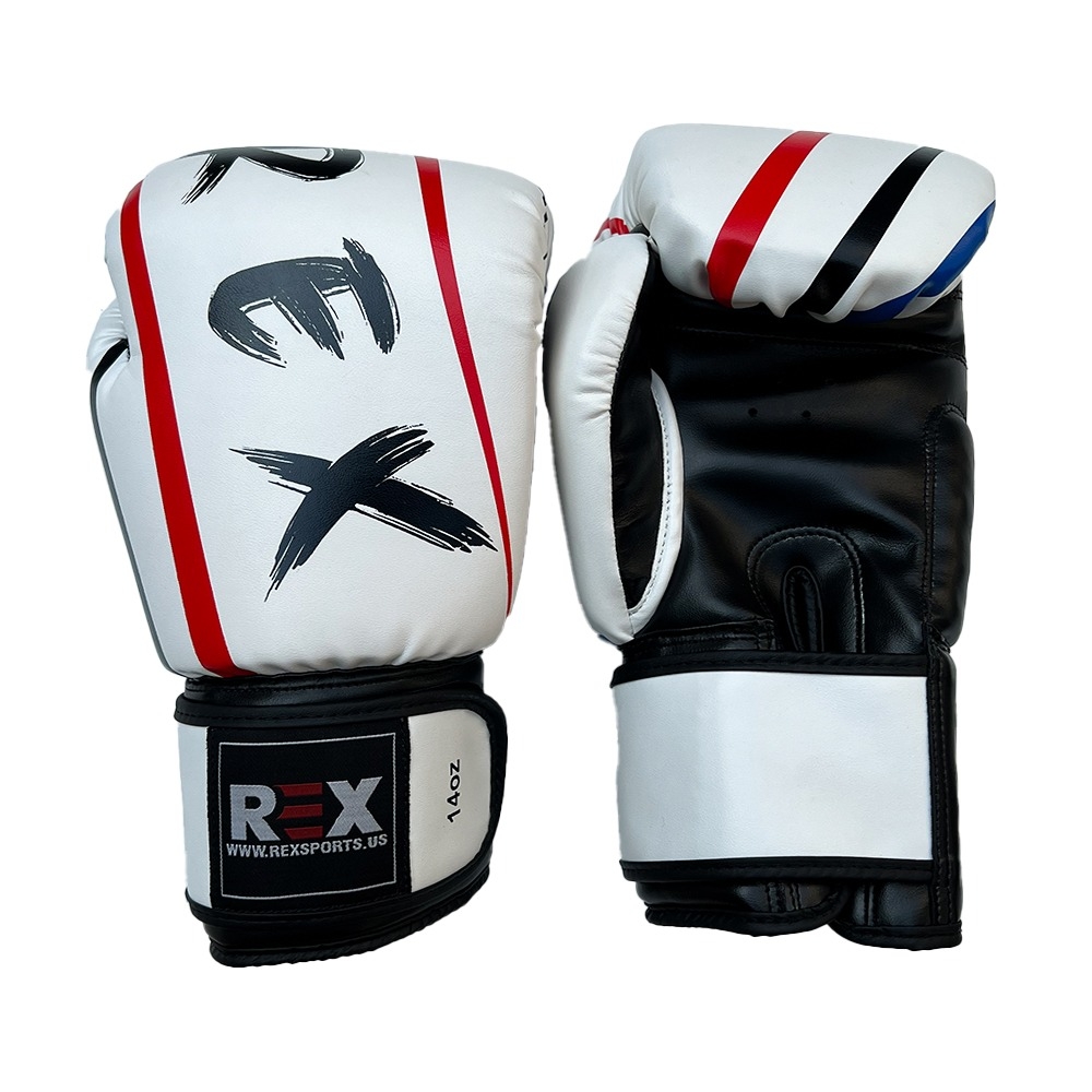 REX Custom Printed Twins Model PU Leather Boxing Gloves 