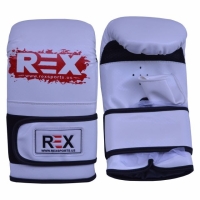 Boxing Punching Bag Mitts Gloves REX PU Leather White Boxing Heavy Bag Gloves