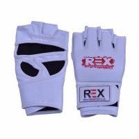 MMA Training White Half Finger Synthetic Leather Grappling Gloves