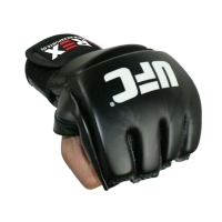 UFC Half Finger Black MMA Gloves by REX Genuine Leather Bellator Gloves