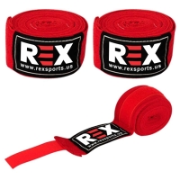 REX Red Boxing Hand Wraps Custom Muay Thai Hand Wrap 70% Cotton 30 % Elasticated Boxing Bandages 