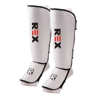 REX Model Shin Guards Essential Hook and Loop Strap Boxing Training Fighting Shin Pads 