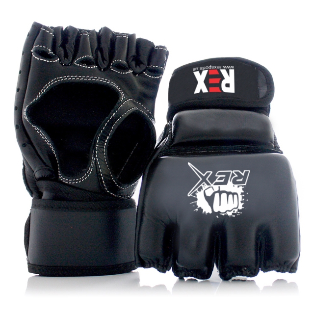 MMA Sparring Gloves Professional Black DX Maya Hide Leather Grappling Gloves