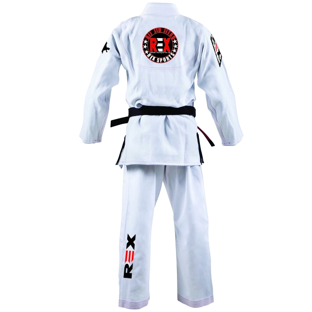 White BJJ Gi Brazilian Jiu Jitsu Cotton Fightwear 2