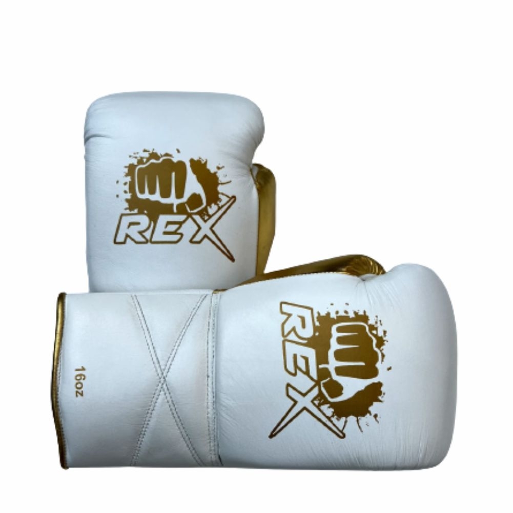 REX Cowhide Leather Fly Model Lace up Boxing Gloves 