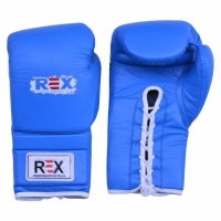 Pro Style Cowhide Leather 16oz Blue Boxing Gloves 