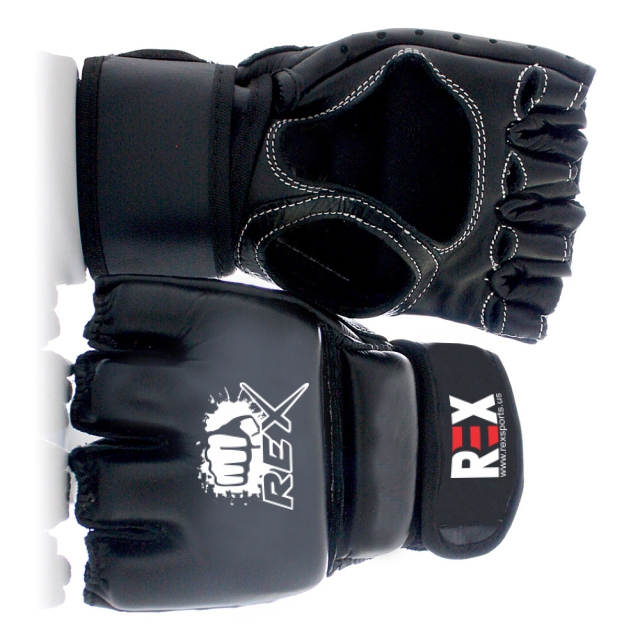 MMA Sparring Gloves Professional Black DX Maya Hide Leather Grappling Gloves 2