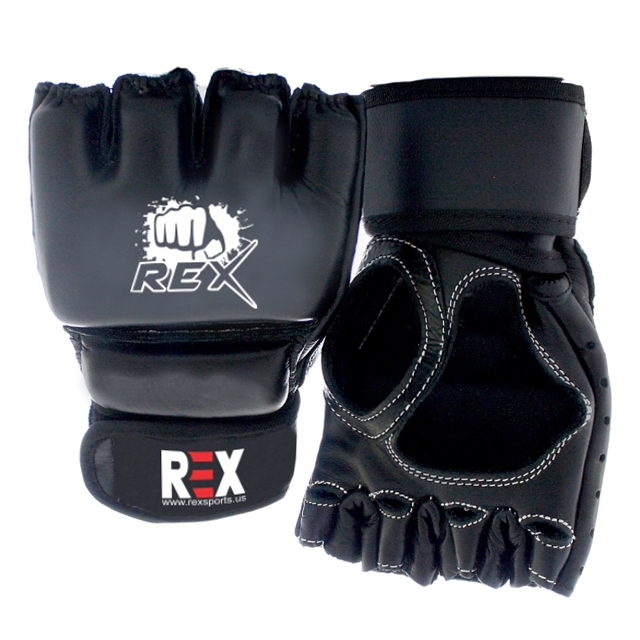 MMA Sparring Gloves Professional Black DX Maya Hide Leather Grappling Gloves 4