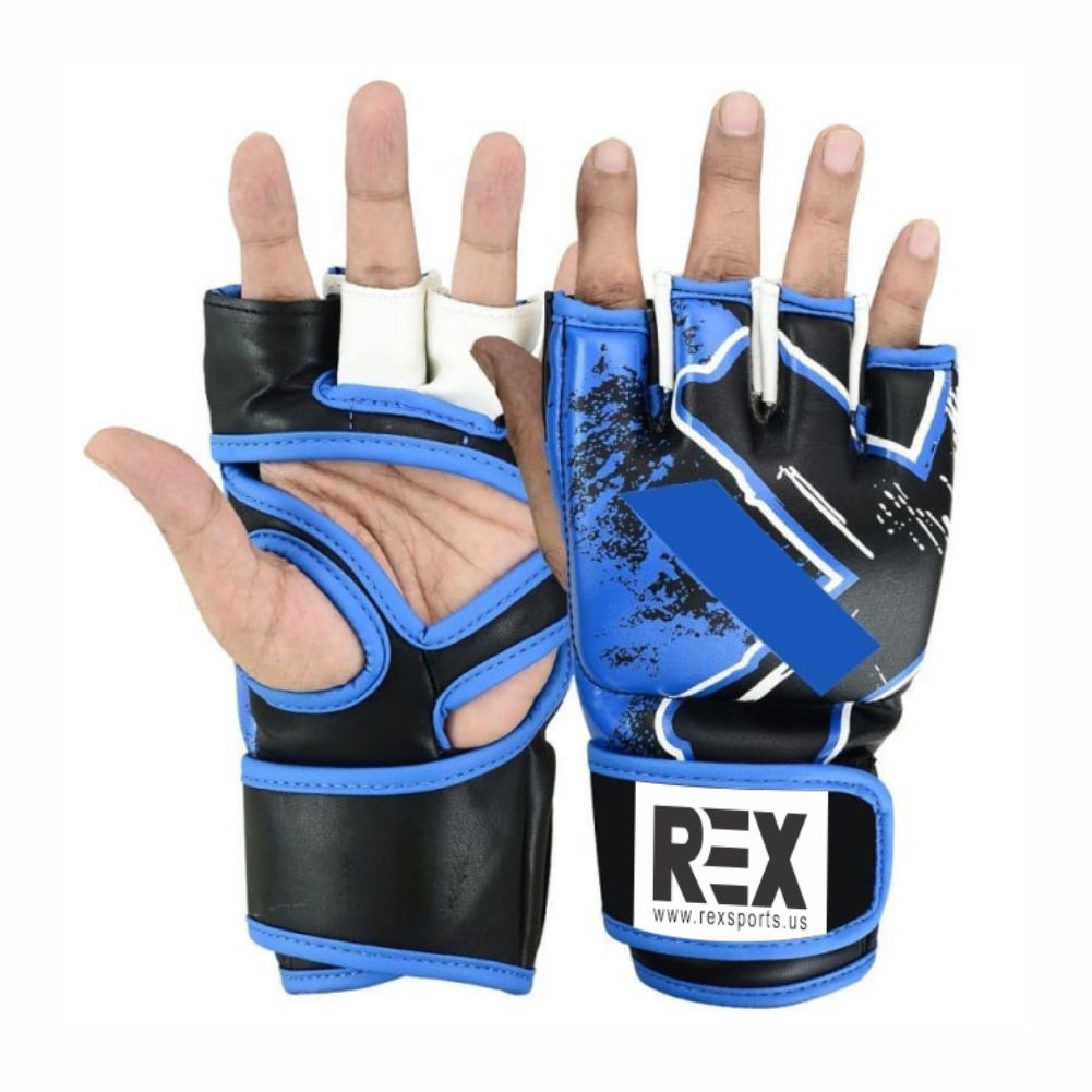 REX MMA Grappling Training Gloves Black/Blue 