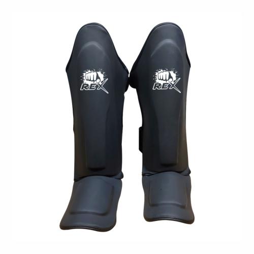 New PU Leather Matt Black MMA Shin Guards – Leg & Shin Pads
