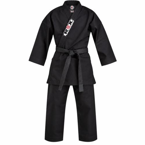 REX Black Canvas Martial Arts Kimono Karate Uniform Kyokushin Karate Gi