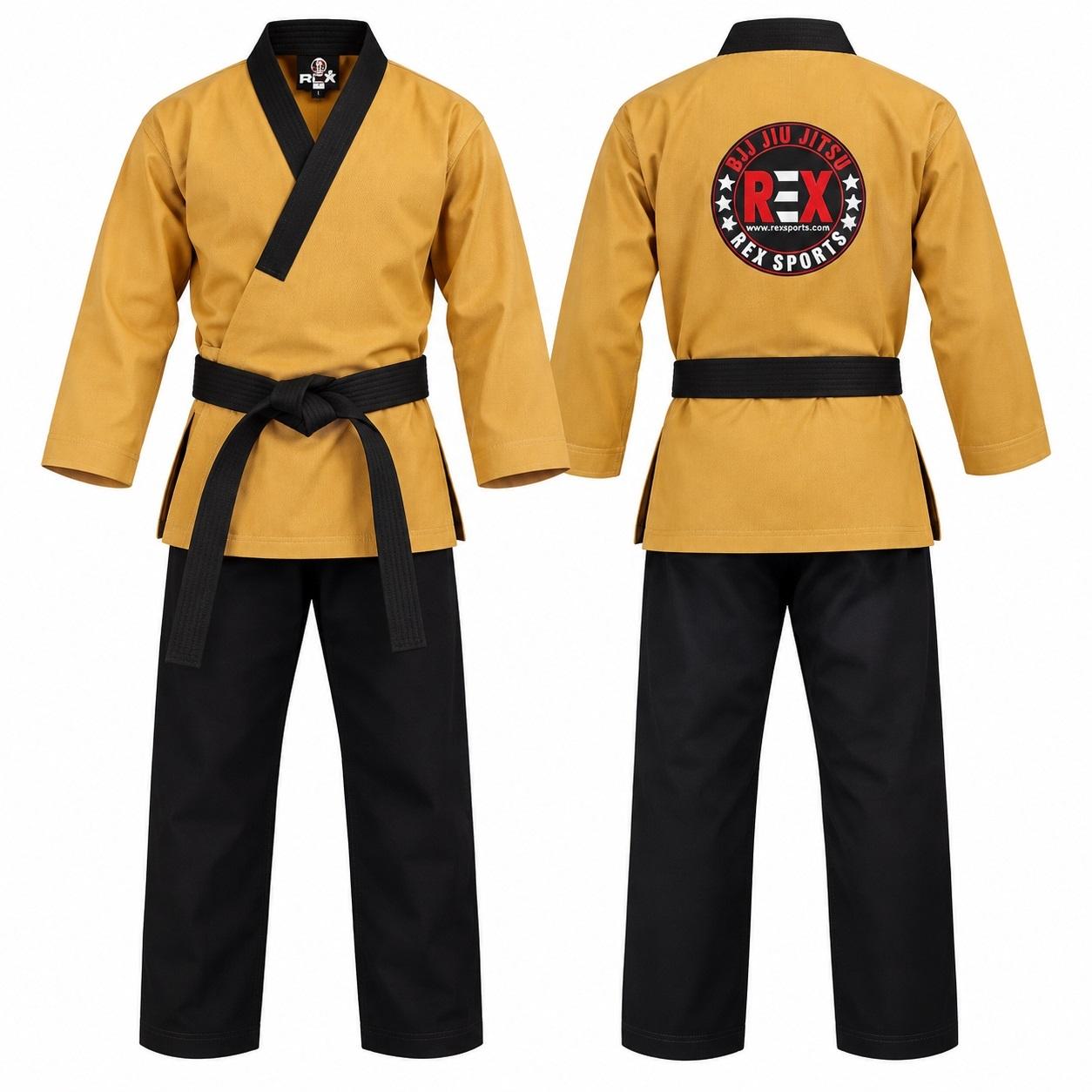 REX Black & Yellow Taekwondo Martial Arts Uniform Competition Sparring Dobok