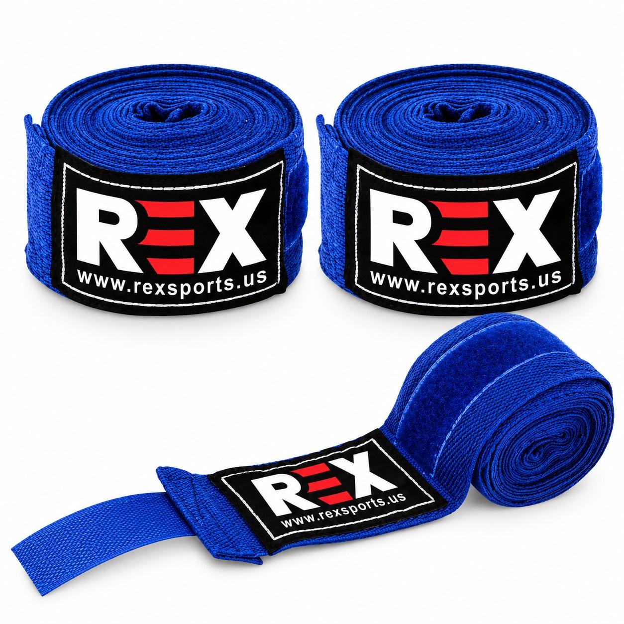 REX Blue Model 180 Inch Cotton Boxing Hand Wraps