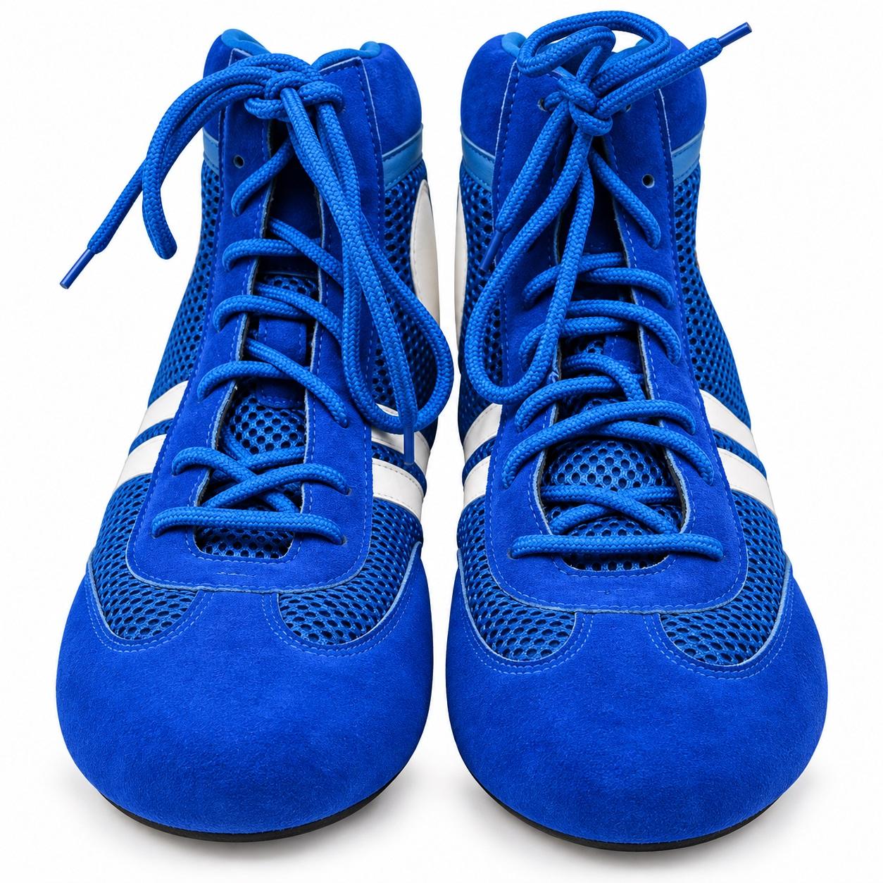 REX Blue Split Leather Sambo Martial Art Shoes