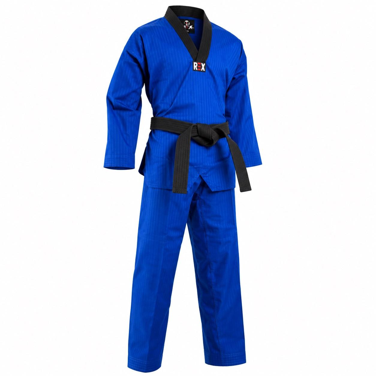 REX Blue Taekwondo Uniform for Kids & Adults Polyester Cotton Taekwondo Dobok