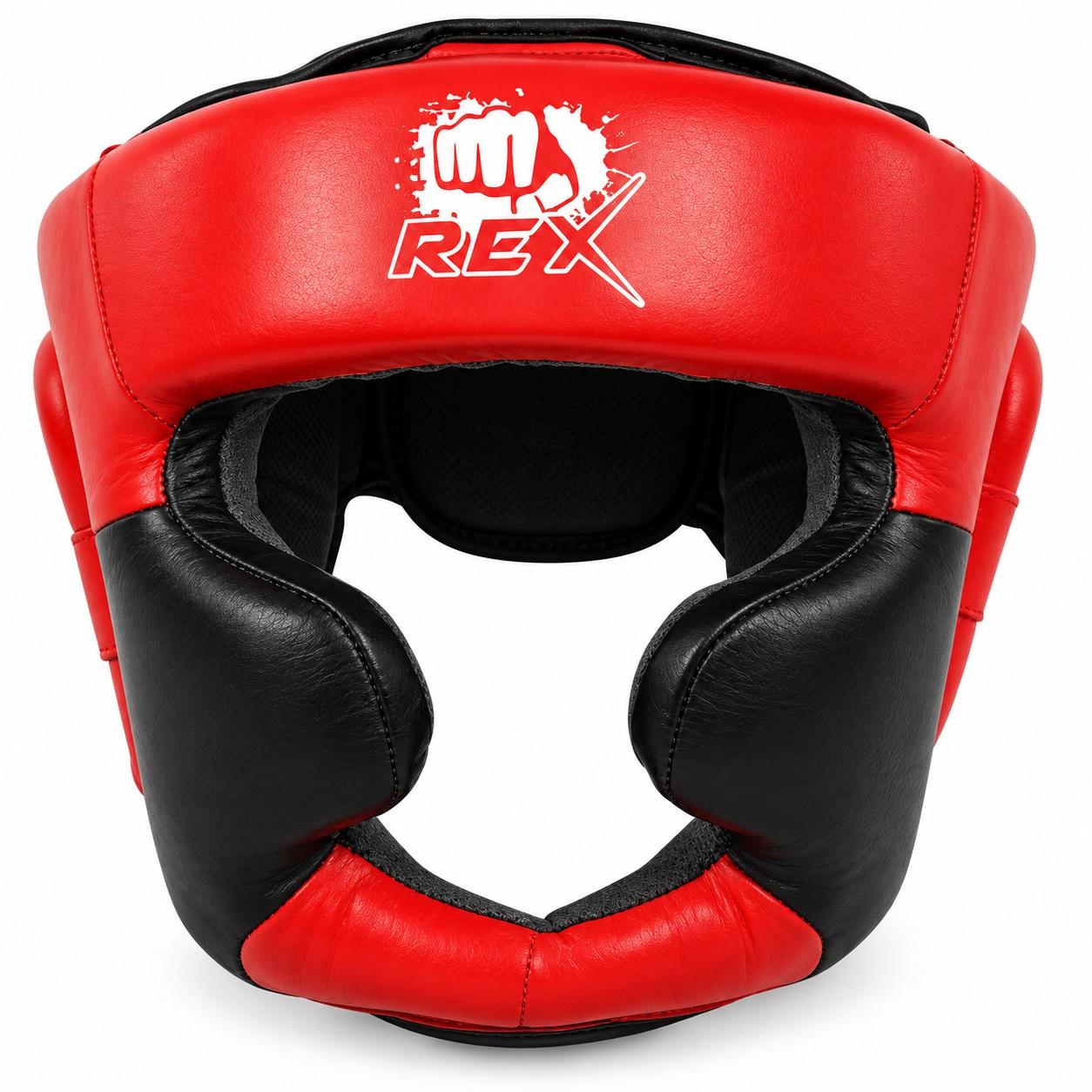 REX Full Face Genuine Leather Boxing Head Guard