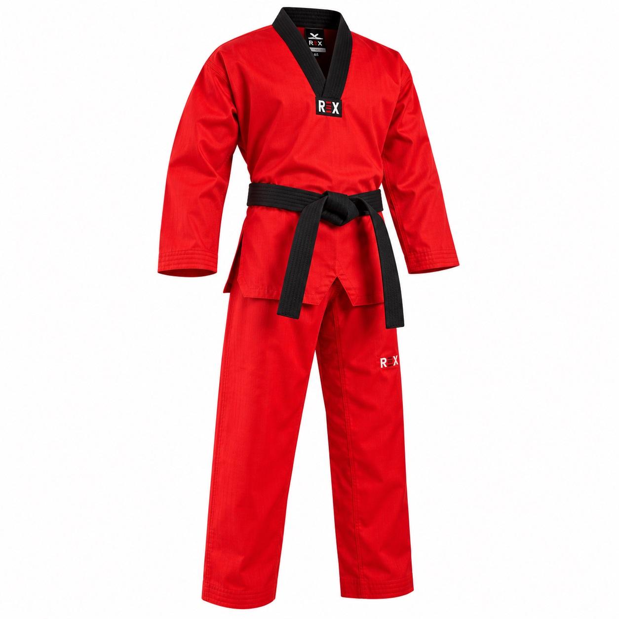 REX Red Taekwondo Uniform Cotton & Polyester ITF Taekwondo Dobok