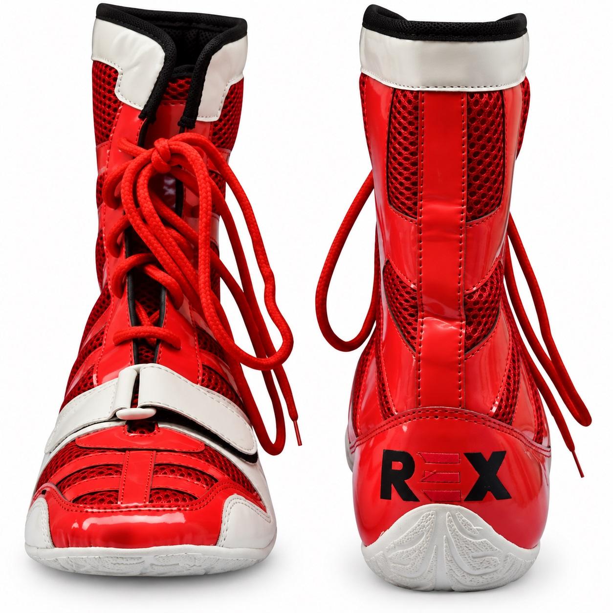 REX Red & White Artificial Leather Boxing Shoes