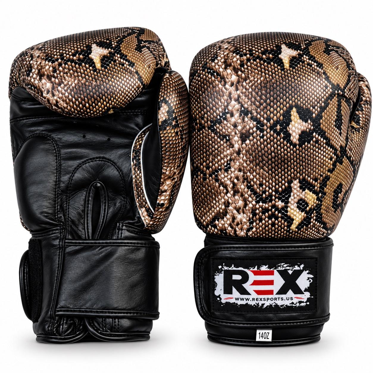 REX Snake Texture Cowhide Leather Boxing Gloves
