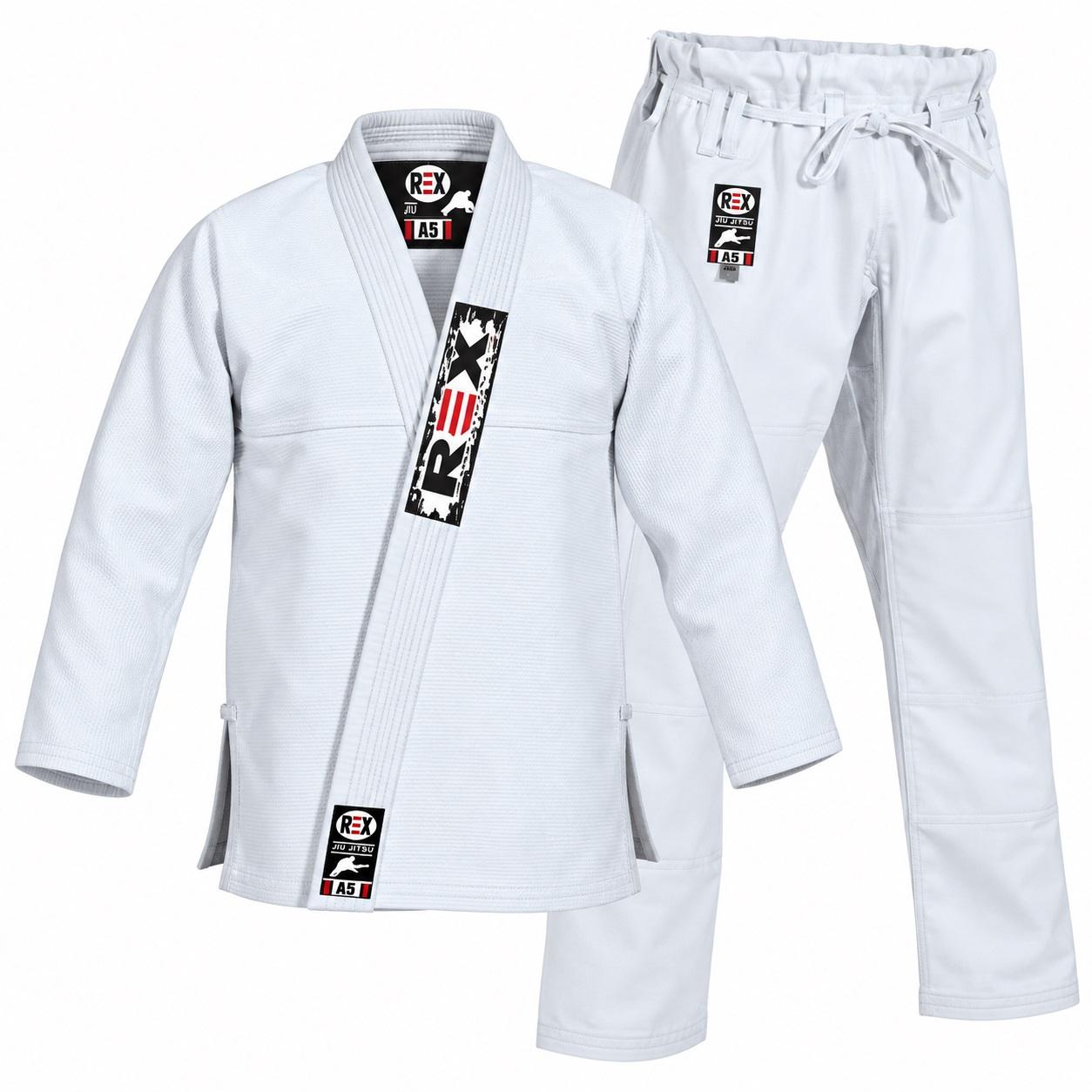 REX White BJJ Gi Adults & Youth Brazilian Jiu-Jitsu Suit