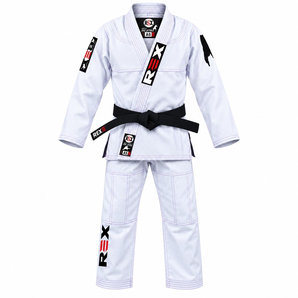 REX White BJJ Gi Brazilian Jiu-Jitsu Cotton Fightwear Uniform